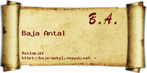 Baja Antal névjegykártya